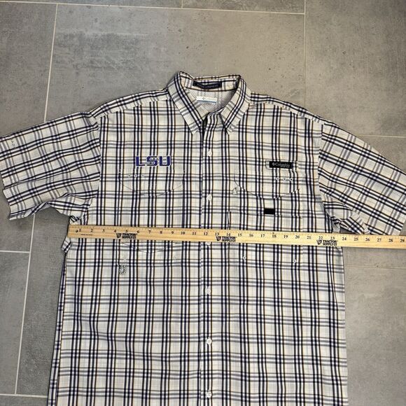 Columbia PFG Super Bonehead LSU Tigers White Purple Sz Medium - Picture 8 of 11